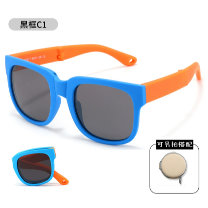 【限時購】兒童太陽眼鏡 兒童墨鏡 贈收納包 墨鏡 偏光墨鏡 折疊墨鏡 太陽眼鏡-規格圖1