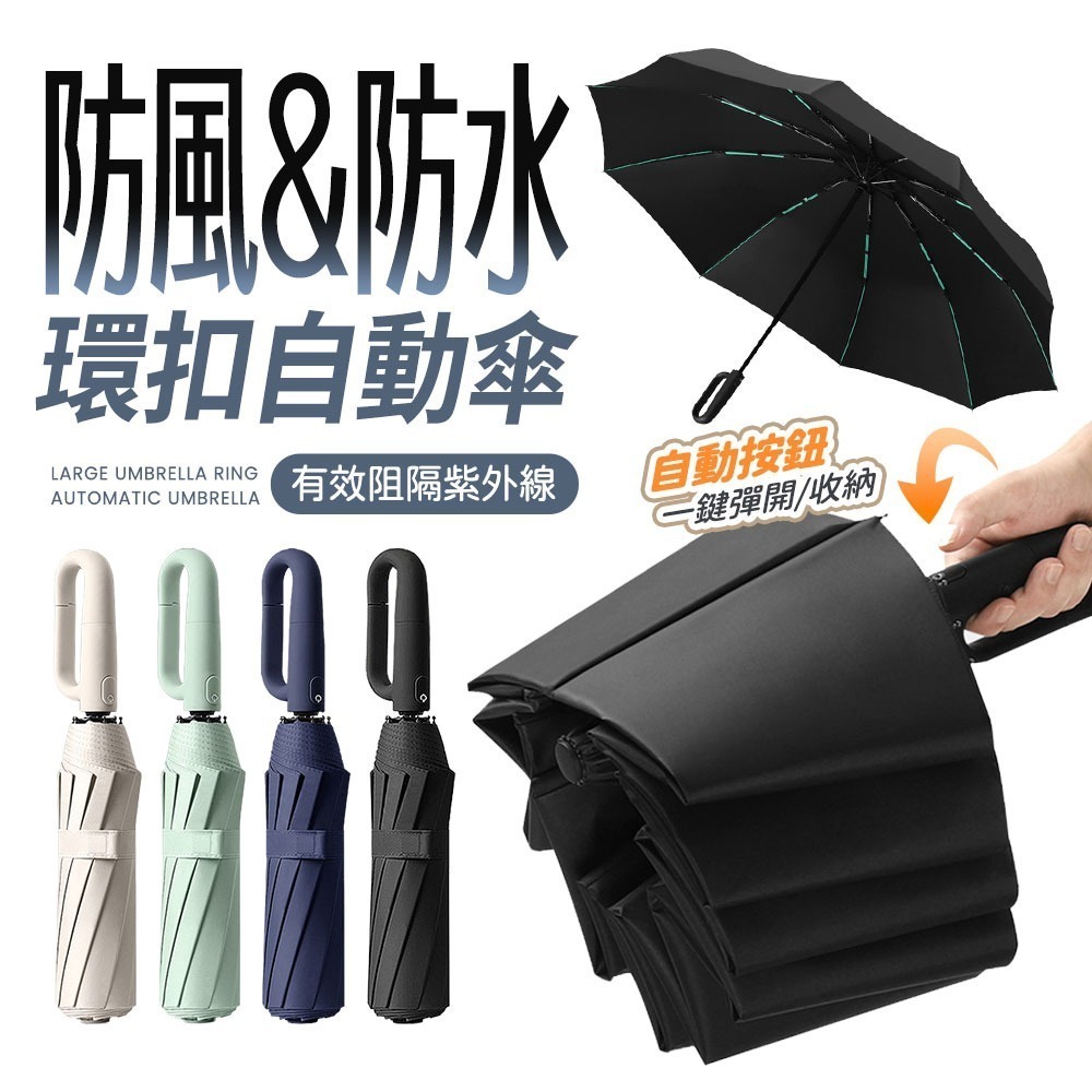 【限時購】20骨扣環雨傘UV13-細節圖2