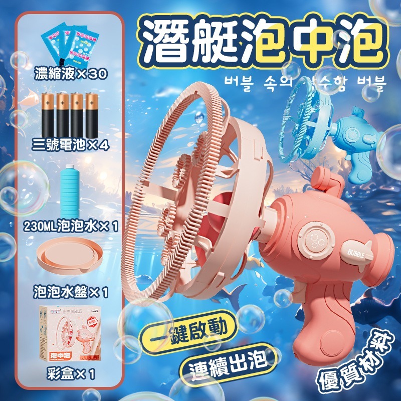 【限時購】全自動泡泡槍 泡中泡泡泡槍 加特林泡泡槍 兒童泡泡槍 電動泡泡槍-細節圖2