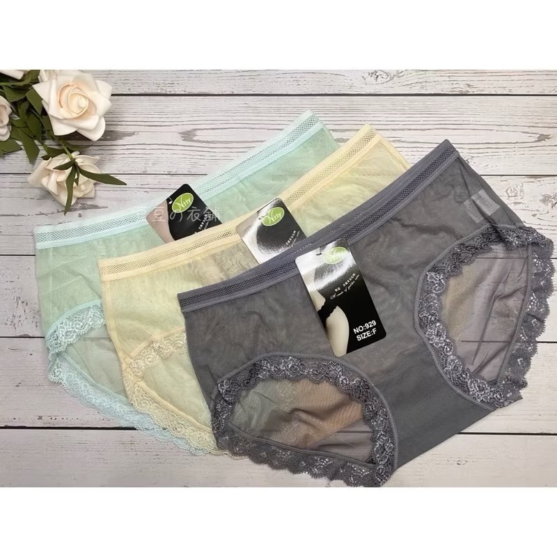 #929 透膚 蕾絲內褲 性感內褲 透氣 親膚 薄紗 中腰 女生內褲 女內褲 內褲-細節圖3
