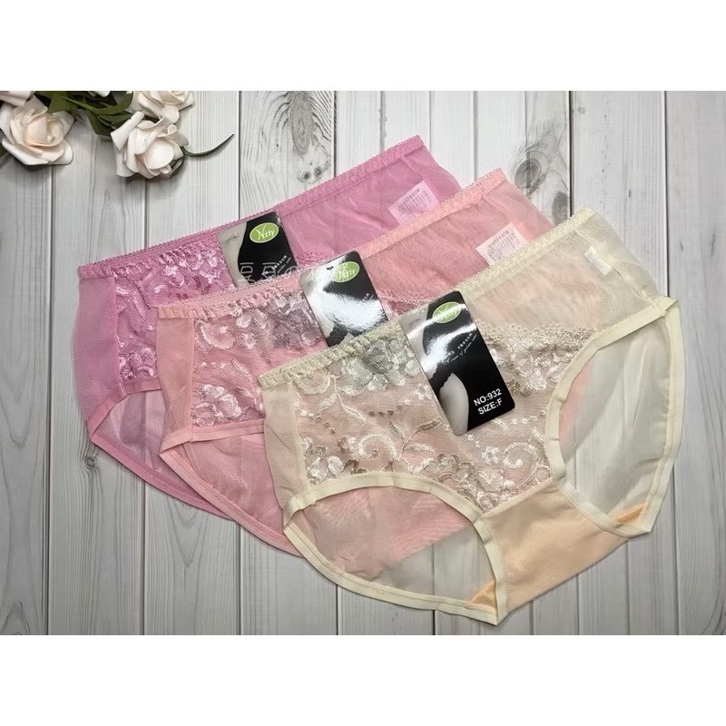 #932 透膚 蕾絲內褲 性感內褲 透氣 親膚 薄紗 中腰 女生內褲 女內褲 內褲-細節圖2