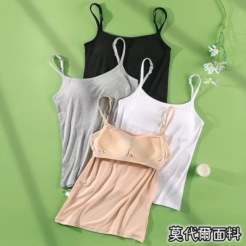 🇹🇼台灣監製 無鋼圈內衣 莫代爾 細肩帶 透氣 運動內衣 無痕內衣 固定杯 背心 衛生衣 內衣-細節圖9