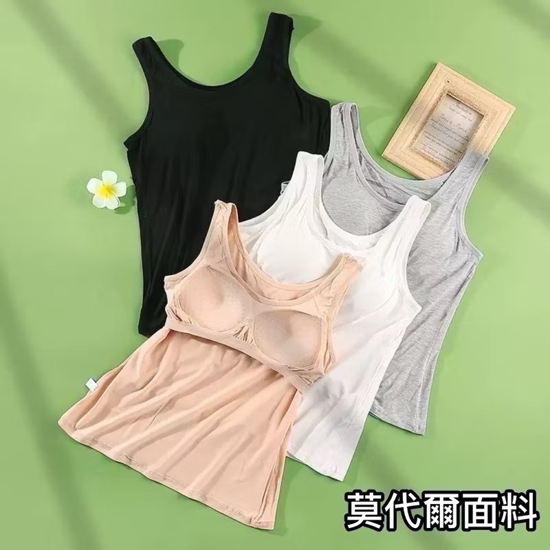 🇹🇼台灣監製 無鋼圈內衣 莫代爾 寬肩帶 透氣 運動內衣 無痕內衣 固定杯 背心式 背心 衛生衣 內衣-細節圖9