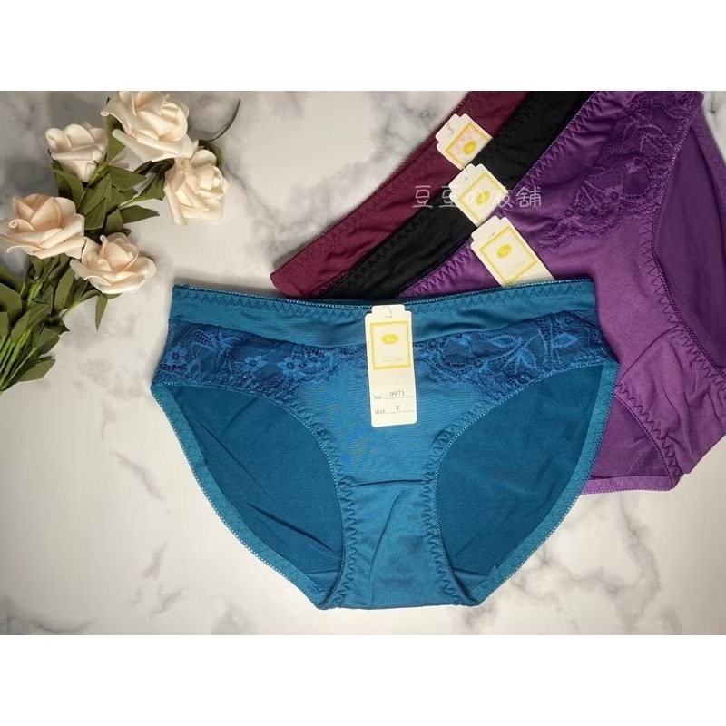 #9971 F尺碼 超舒適 牛奶絲 蕾絲 性感 透氣 中腰 女生內褲 女內褲 內褲-細節圖3