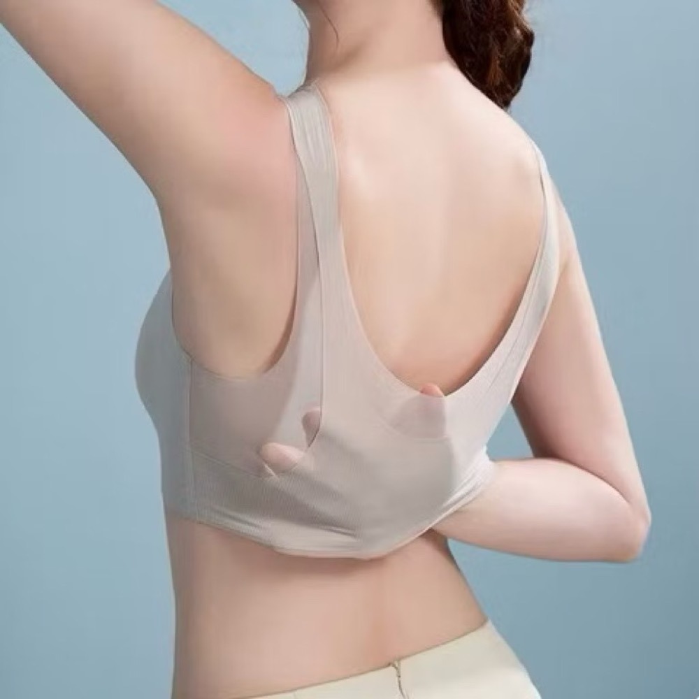 網紗涼感 超薄 背心式 半固定杯 無鋼圈內衣 無痕涼感 無痕內衣 無痕 小胸不空杯 乳膠內衣 內衣-細節圖3