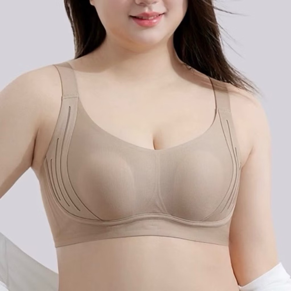 兔耳朵罩杯 背扣 寬肩帶 無鋼圈內衣 無痕內衣 無痕 兔耳朵杯 乳膠內衣 內衣 舒芙蕾-細節圖2