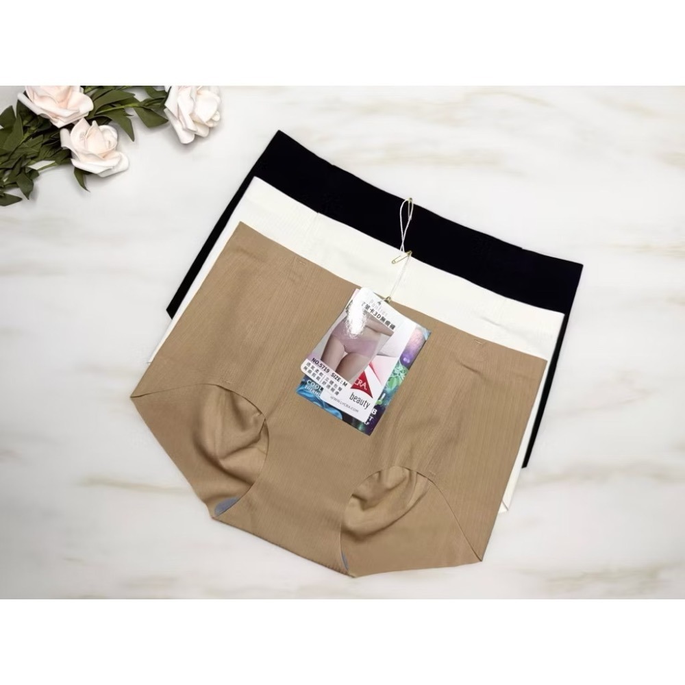 #5719 隱形貼合內褲 超彈萊卡 3D蠶絲 羅紋 無痕內褲 立體包臀 抗菌 中腰 女生內褲 女內褲 內褲-細節圖3