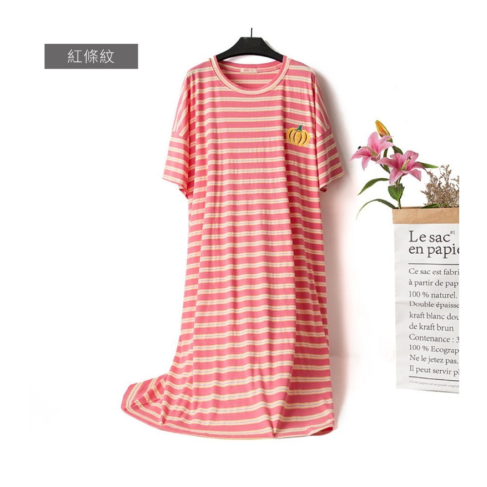 慵懶寬鬆條紋短袖居家睡衣-6色可選-細節圖6