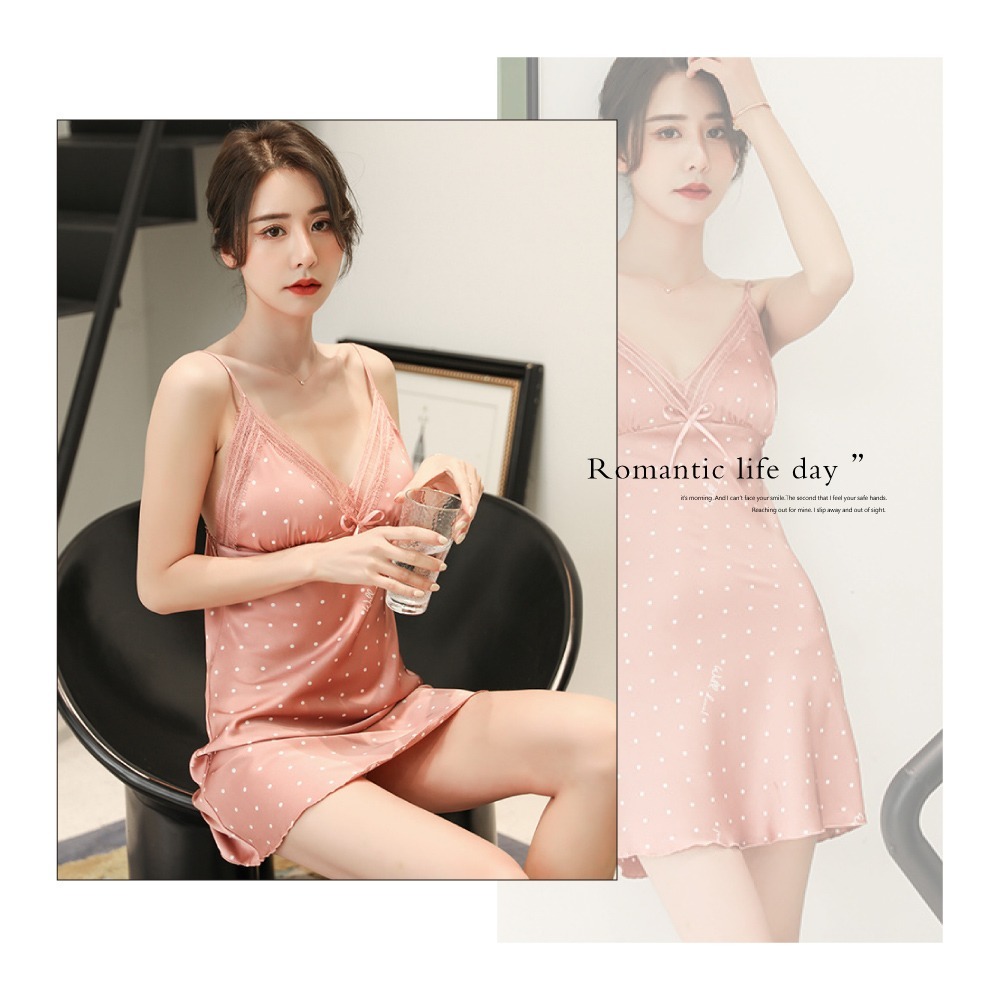 星幻點點蕾絲BRA五件套居家睡衣-2色可選-細節圖4