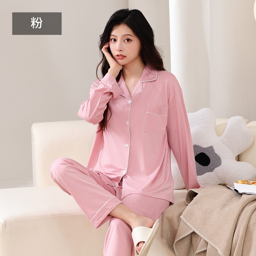 高格調素色襯衫式居家睡衣-4色可選-規格圖11