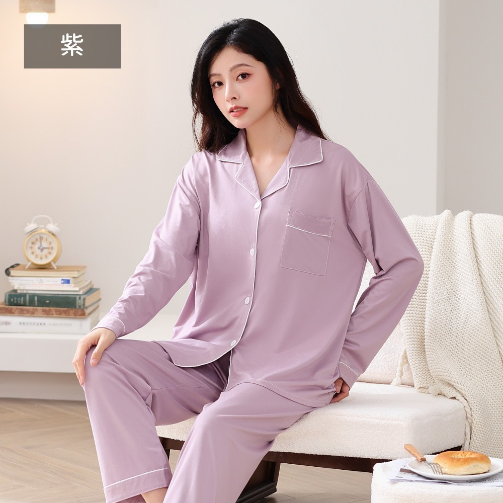 高格調素色襯衫式居家睡衣-4色可選-規格圖11