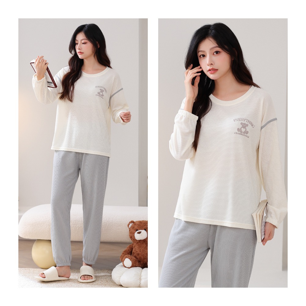 萌萌小熊華夫格居家睡衣-7色可選-細節圖4