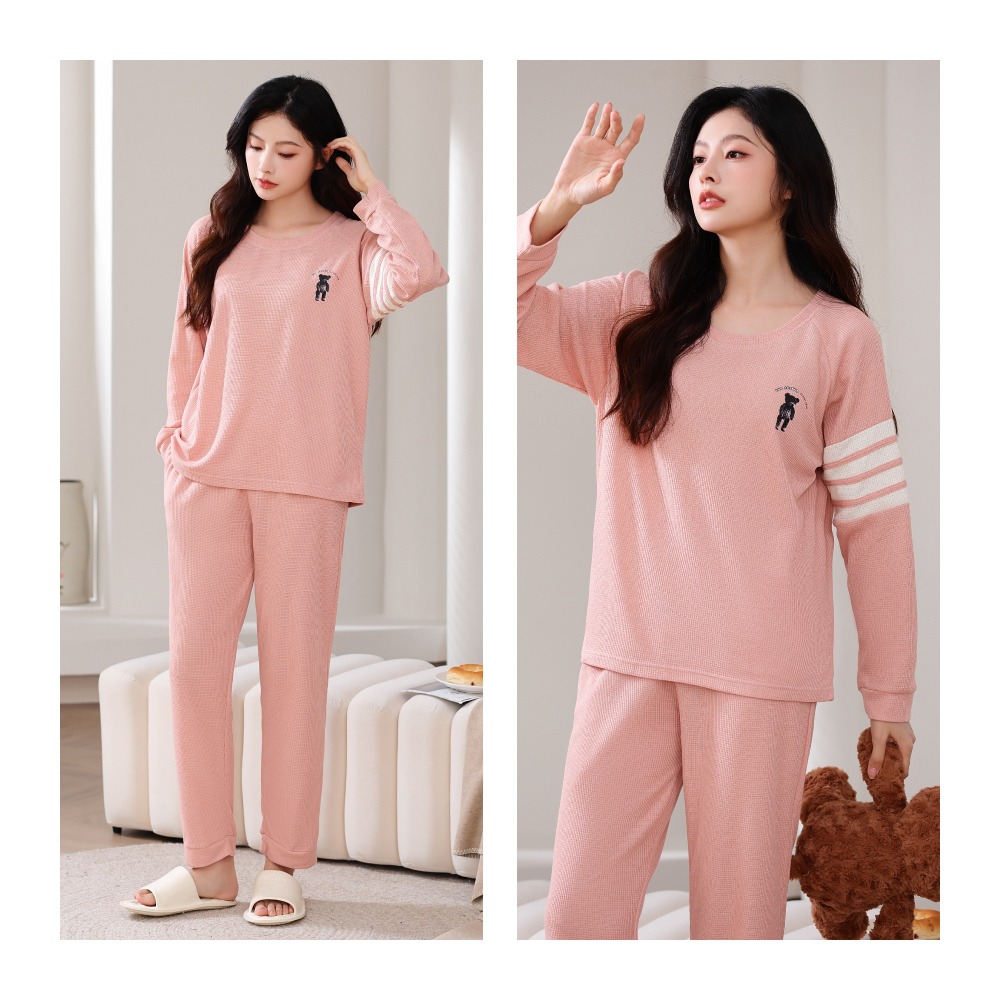 萌萌小熊華夫格居家睡衣-7色可選-細節圖6