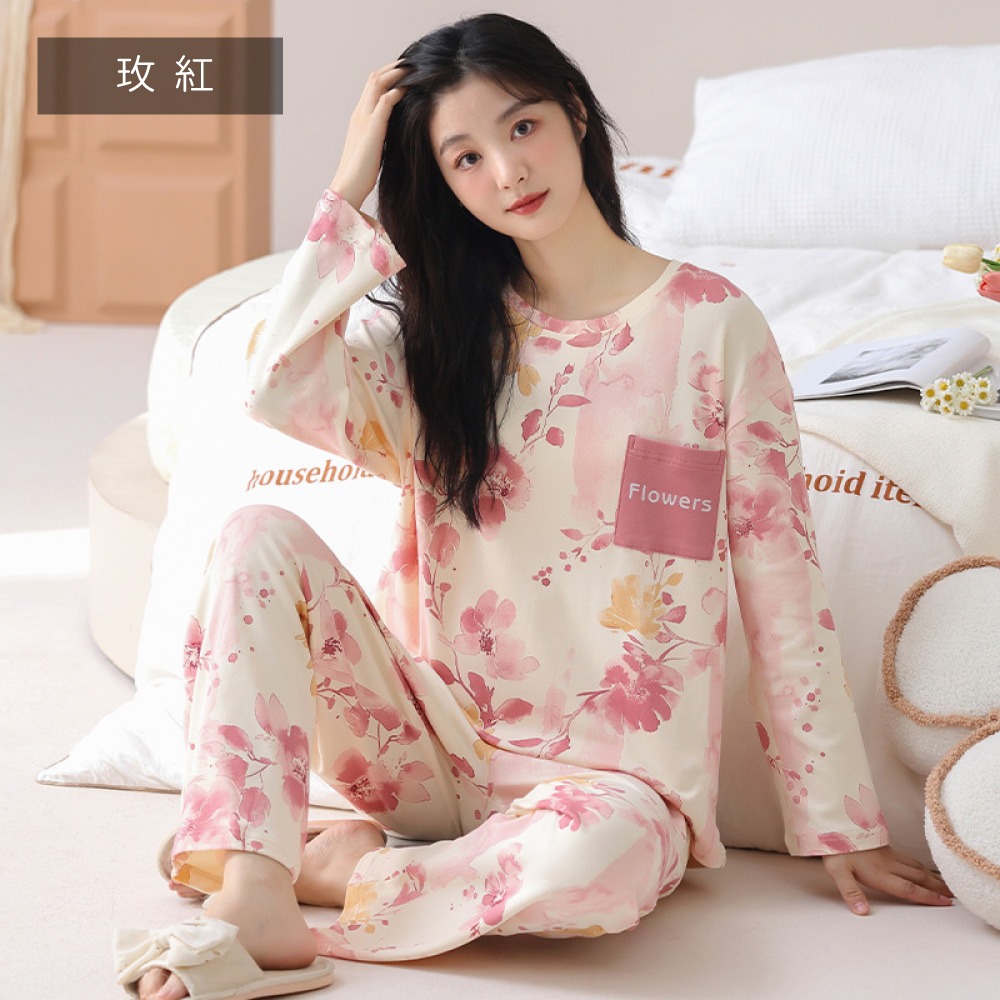 美妍花系日常長袖居家睡衣-5色可選-規格圖11