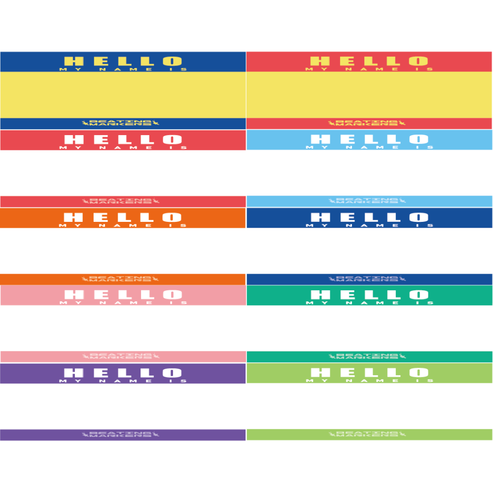 【漆島】(現貨)Beating Markers 「Hello my name is」簽名長長貼紙組 50 張 簽名貼紙-細節圖3