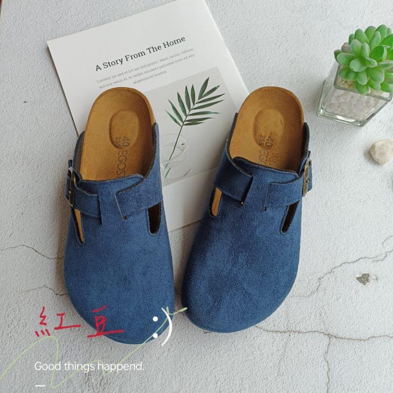 <紅豆是賣鞋的>📣男生款🇹🇼台灣製造前包後空拖鞋、懶人拖鞋🔥中底💯牛皮+專利舒軟墊穆勒鞋、透氣舒適好穿搭、半包休閒鞋-細節圖5