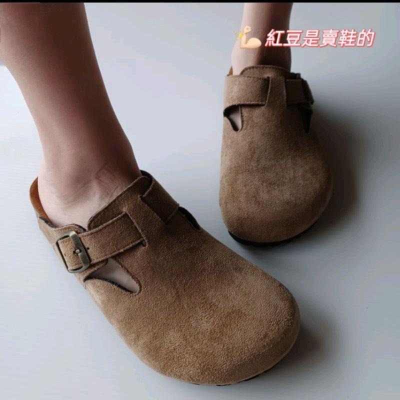 <紅豆是賣鞋的>📣男生款🇹🇼台灣製造前包後空拖鞋、懶人拖鞋🔥中底💯牛皮+專利舒軟墊穆勒鞋、透氣舒適好穿搭、半包休閒鞋-細節圖6