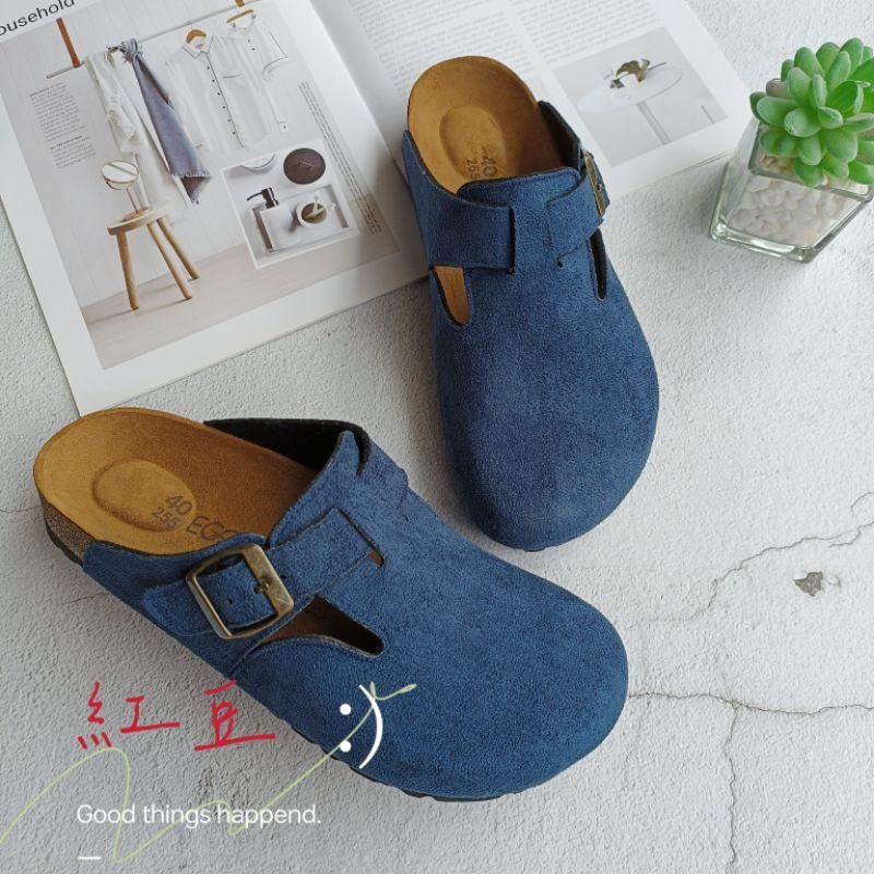 <紅豆是賣鞋的>📣男生款🇹🇼台灣製造前包後空拖鞋、懶人拖鞋🔥中底💯牛皮+專利舒軟墊穆勒鞋、透氣舒適好穿搭、半包休閒鞋-細節圖8