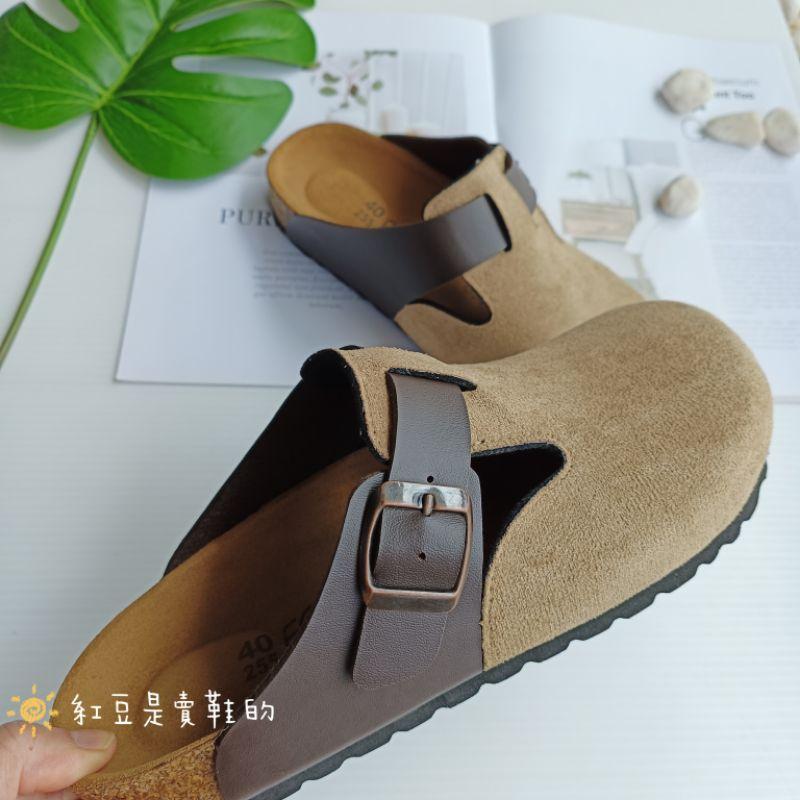 <紅豆是賣鞋的>👍超優質男款拼色前包後空鞋、拼色懶人鞋、雙色穆勒鞋🇹🇼台灣手工製造半包拖鞋、中底牛皮+舒軟墊拖鞋-細節圖8