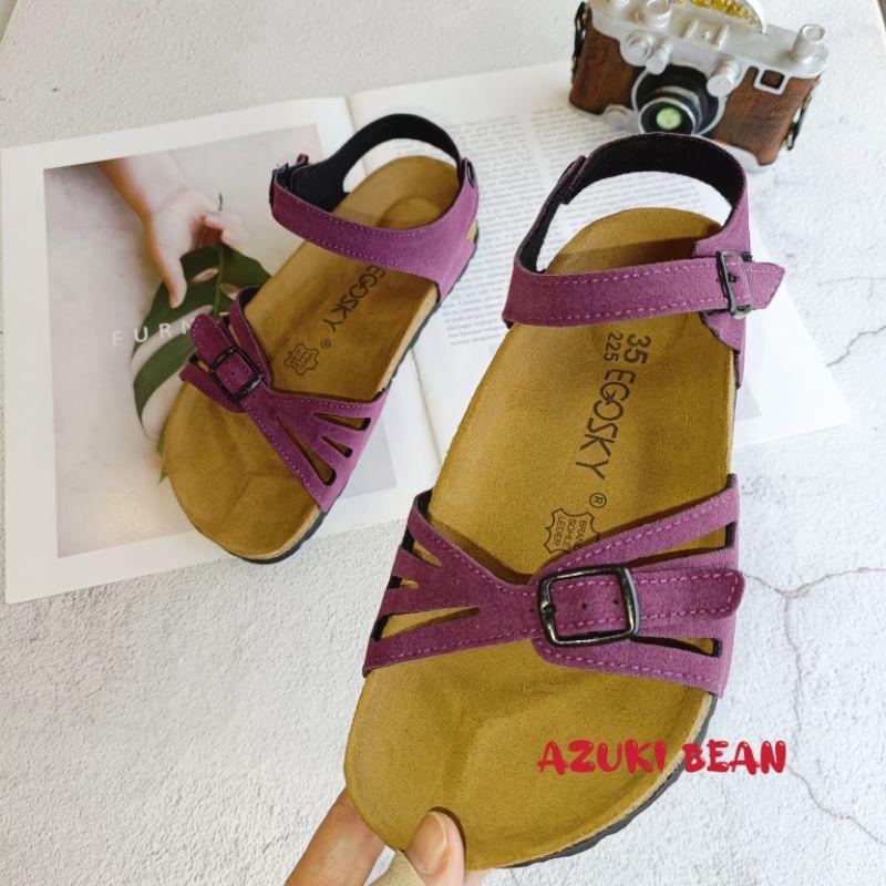 <紅豆是賣鞋的>🇹🇼台灣製造手工涼鞋、方便舒適度透氣平底涼鞋、魔鬼氈款涼鞋、中底牛皮+腳跟舒軟墊-細節圖4