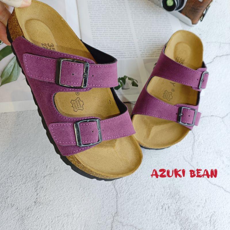 <紅豆是賣鞋的>📣雙扣平底拖鞋新色上架、🇹🇼台灣手工製作拖鞋、中底牛皮+舒軟墊好穿透氣拖鞋-細節圖2