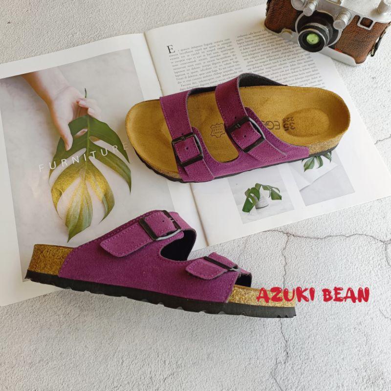 <紅豆是賣鞋的>📣雙扣平底拖鞋新色上架、🇹🇼台灣手工製作拖鞋、中底牛皮+舒軟墊好穿透氣拖鞋-細節圖3