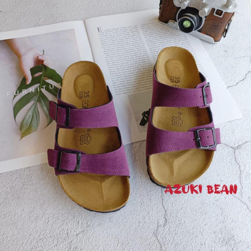 <紅豆是賣鞋的>📣雙扣平底拖鞋新色上架、🇹🇼台灣手工製作拖鞋、中底牛皮+舒軟墊好穿透氣拖鞋-細節圖4