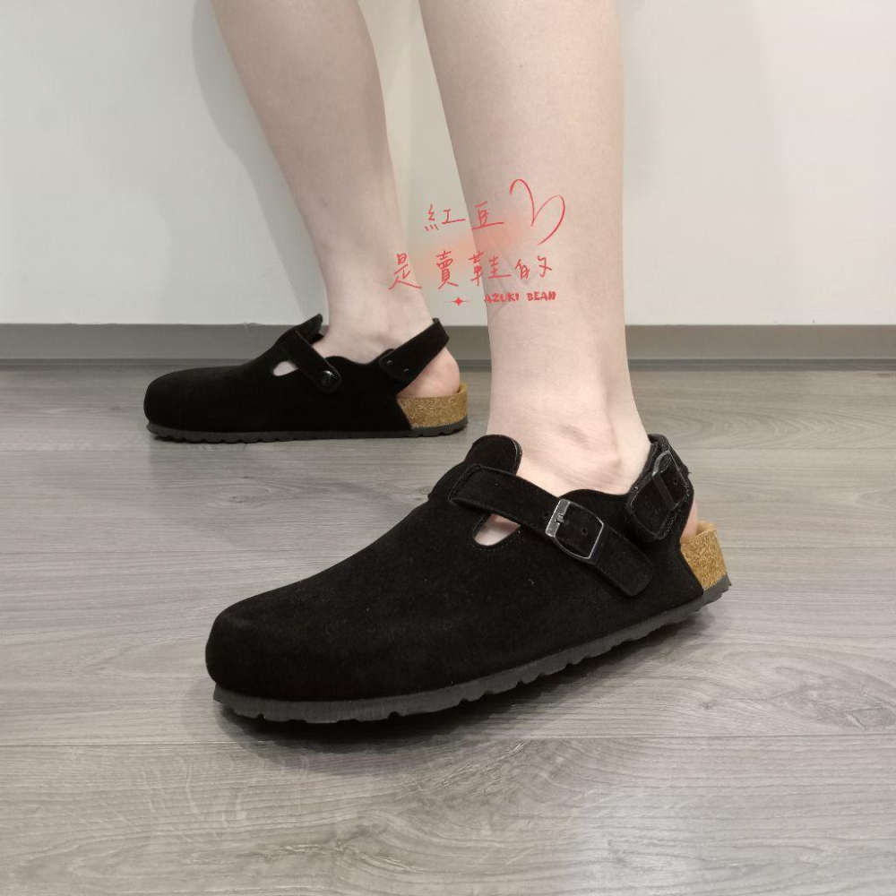 <紅豆是賣鞋的>男生款前包後空涼鞋、黑絨訂製款涼鞋、魔鬼氈款涼鞋、好穿中底牛皮+舒軟墊-細節圖2