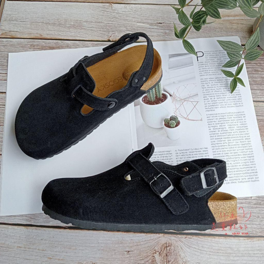 <紅豆是賣鞋的>男生款前包後空涼鞋、黑絨訂製款涼鞋、魔鬼氈款涼鞋、好穿中底牛皮+舒軟墊-細節圖3