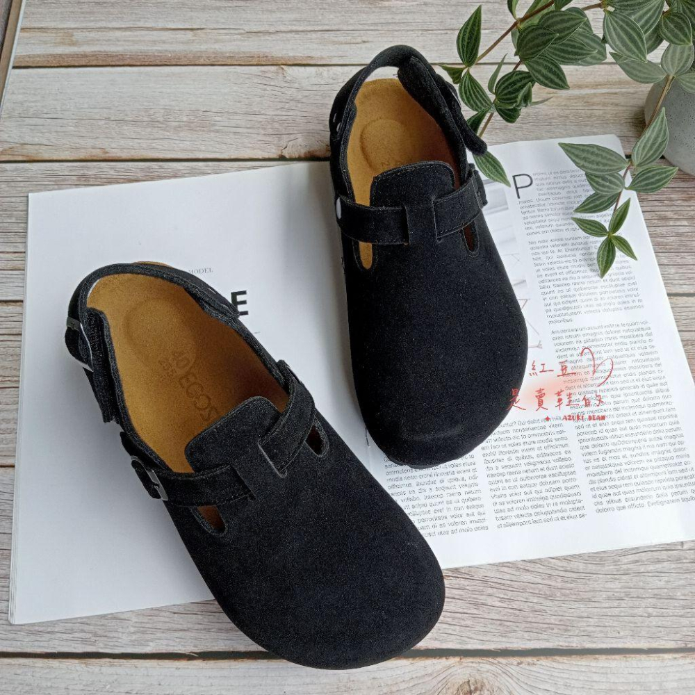 <紅豆是賣鞋的>男生款前包後空涼鞋、黑絨訂製款涼鞋、魔鬼氈款涼鞋、好穿中底牛皮+舒軟墊-細節圖5