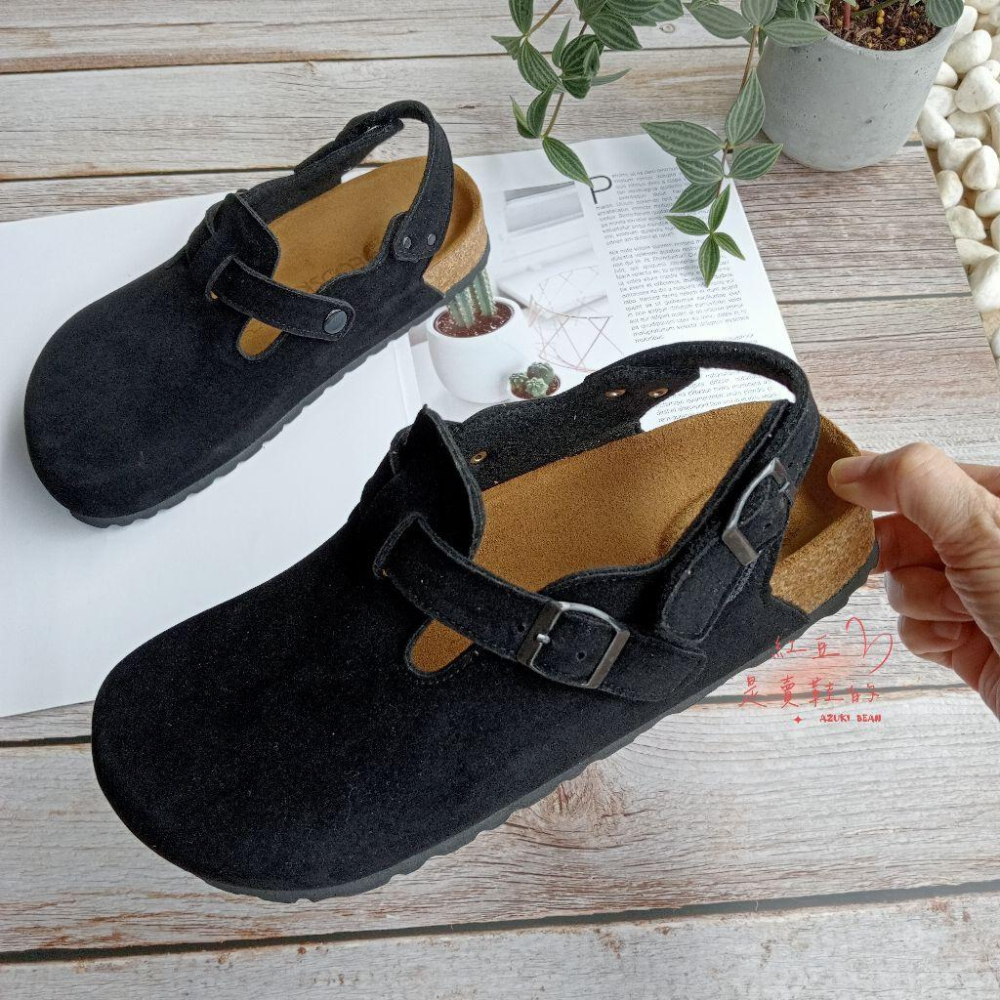 <紅豆是賣鞋的>男生款前包後空涼鞋、黑絨訂製款涼鞋、魔鬼氈款涼鞋、好穿中底牛皮+舒軟墊-細節圖6