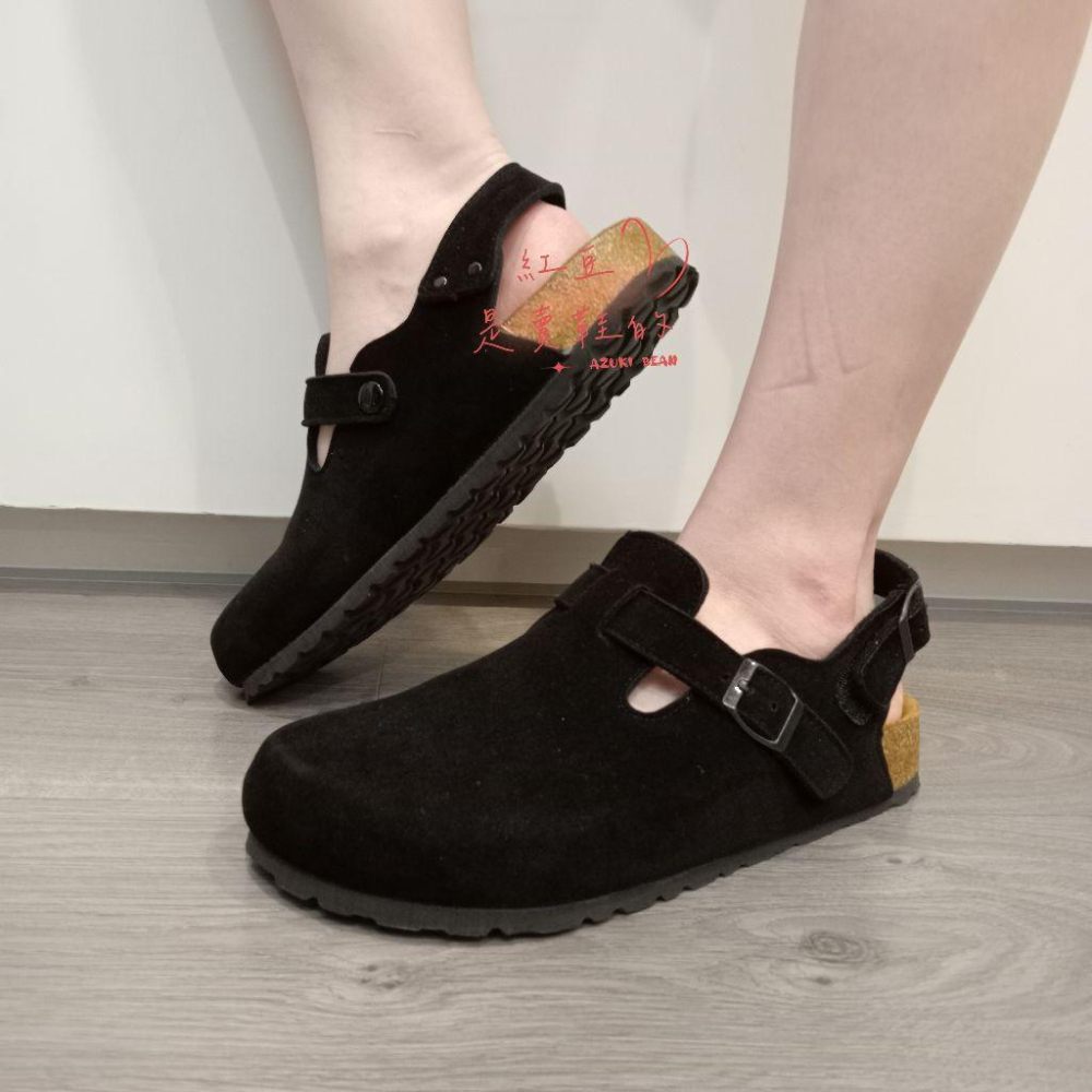 <紅豆是賣鞋的>男生款前包後空涼鞋、黑絨訂製款涼鞋、魔鬼氈款涼鞋、好穿中底牛皮+舒軟墊-細節圖7