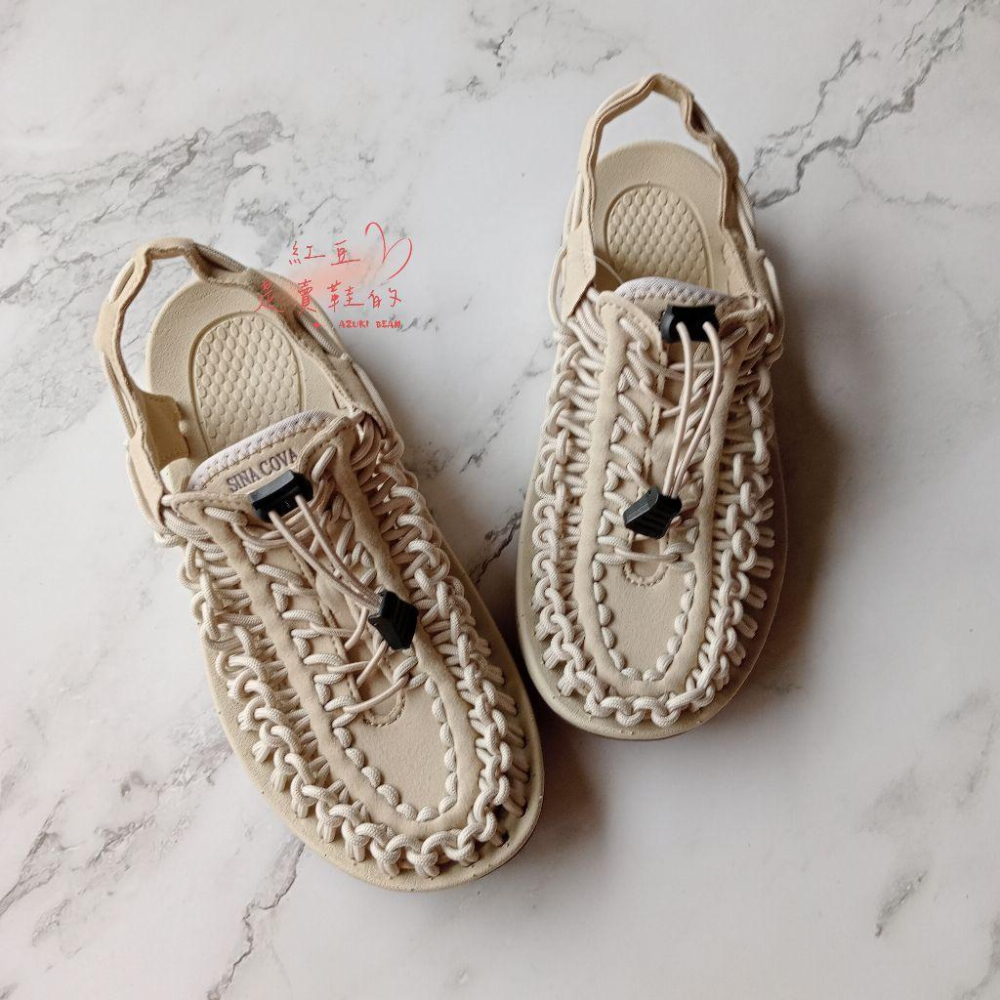 <紅豆是賣鞋的>新款老船長SINA COVA運動涼鞋、手工編織羅馬涼鞋、透氣性佳夏天不悶熱、包頭款洞洞涼鞋、個性涼鞋-細節圖5