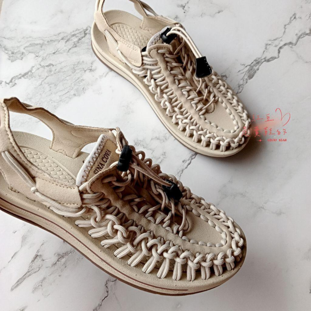 <紅豆是賣鞋的>新款老船長SINA COVA運動涼鞋、手工編織羅馬涼鞋、透氣性佳夏天不悶熱、包頭款洞洞涼鞋、個性涼鞋-細節圖7