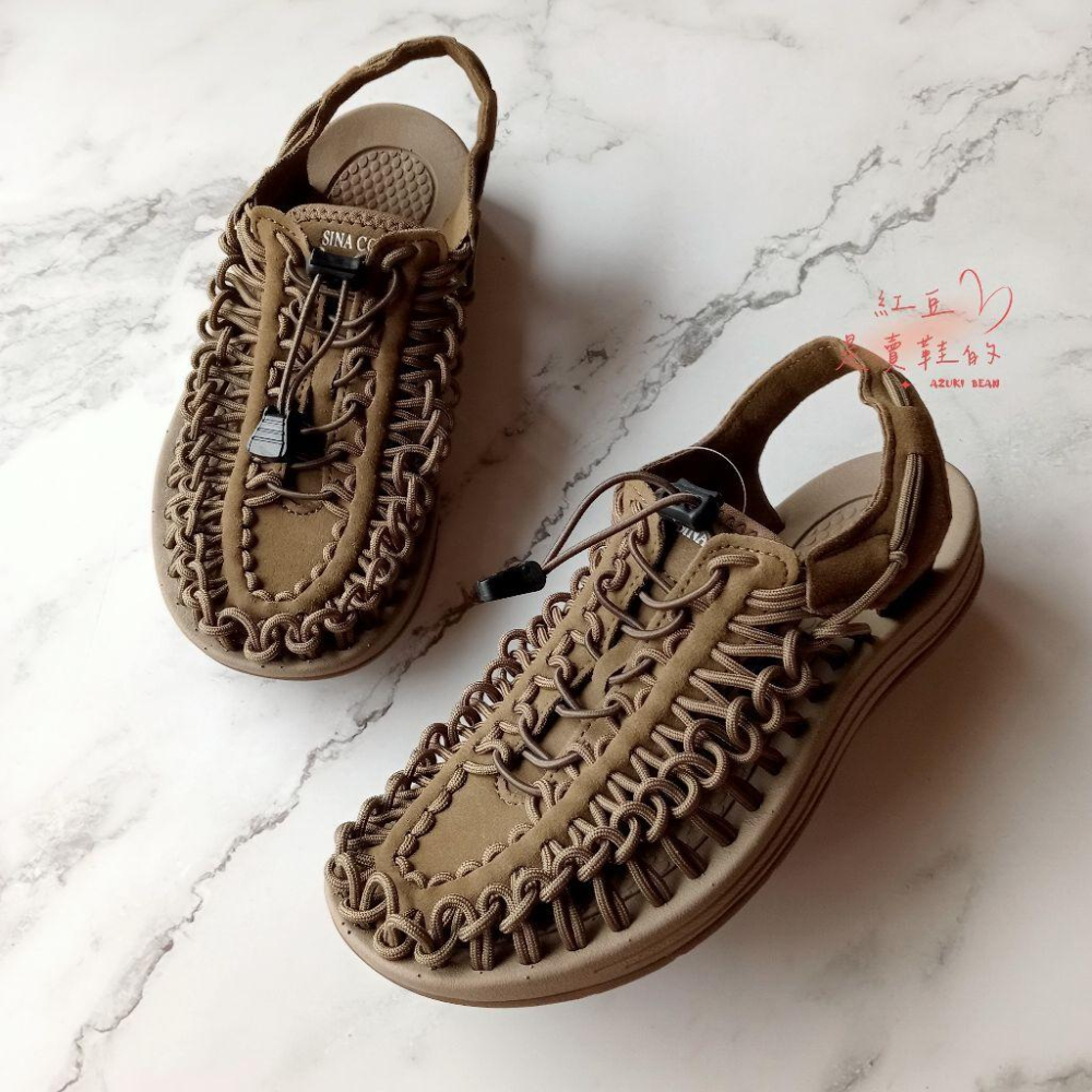 <紅豆是賣鞋的>新款老船長SINA COVA運動涼鞋、手工編織羅馬涼鞋、透氣性佳夏天不悶熱、包頭款洞洞涼鞋、個性涼鞋-細節圖2