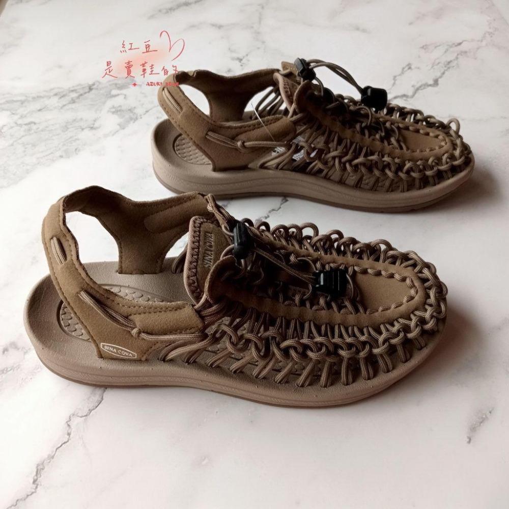 <紅豆是賣鞋的>新款老船長SINA COVA運動涼鞋、手工編織羅馬涼鞋、透氣性佳夏天不悶熱、包頭款洞洞涼鞋、個性涼鞋-細節圖7