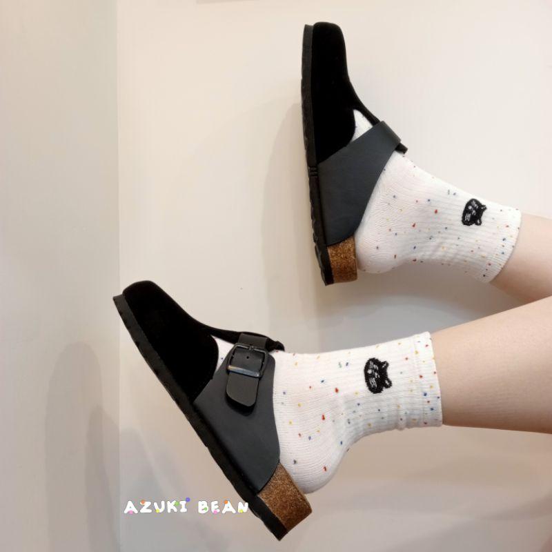 <紅豆是賣鞋的>女生黑皮拼黑絨穆勒鞋、🇹🇼製造優質百搭懶人鞋、中底牛皮吸汗+舒軟墊前包後空拖鞋-細節圖6