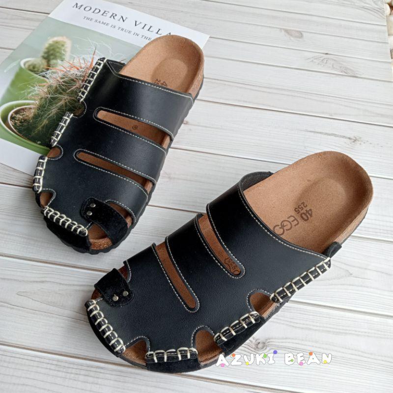 <紅豆是賣鞋的>👍小編狂推男生款懶人鞋🔥超好看鏤空造型穆勒鞋🇹🇼純手工縫線拖鞋、鞋面皮拼絨拖鞋、中底真牛皮吸汗好穿拖鞋一-細節圖2