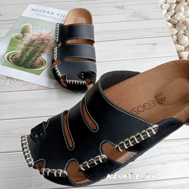 <紅豆是賣鞋的>👍小編狂推男生款懶人鞋🔥超好看鏤空造型穆勒鞋🇹🇼純手工縫線拖鞋、鞋面皮拼絨拖鞋、中底真牛皮吸汗好穿拖鞋一-細節圖6