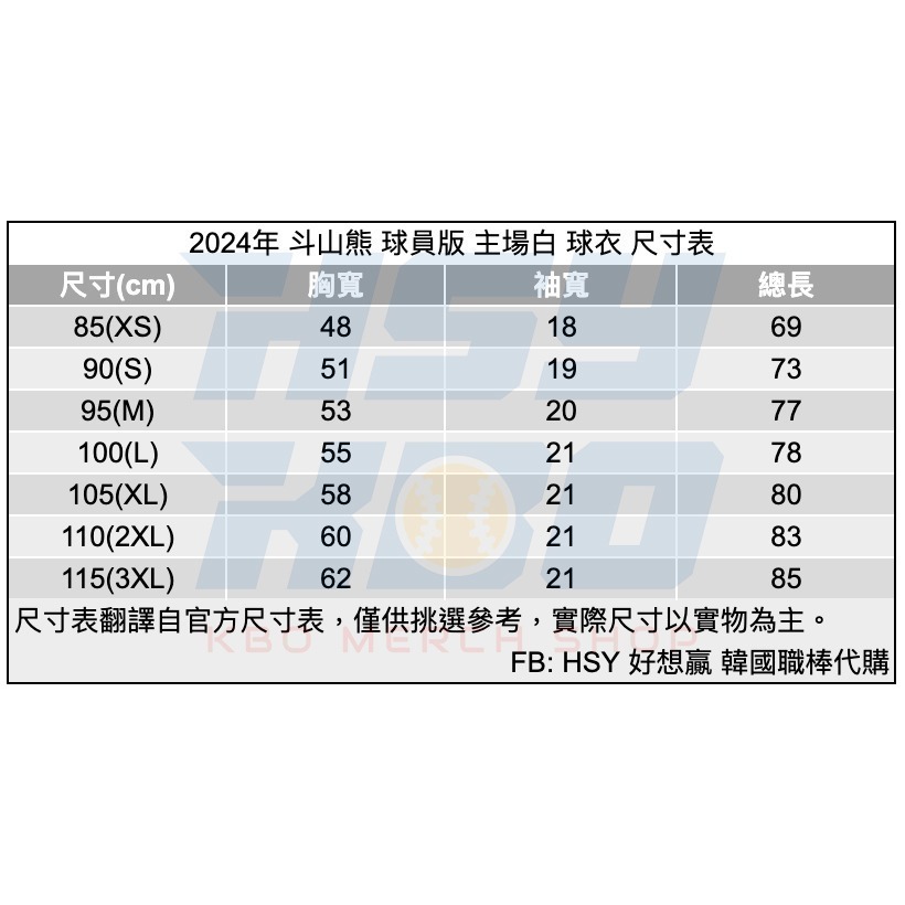 【代購】KBO 斗山熊 2024年 主/客場 球員版球衣 韓國職棒 梁義智 梁碩桓 許敬民 鄭哲元-細節圖8