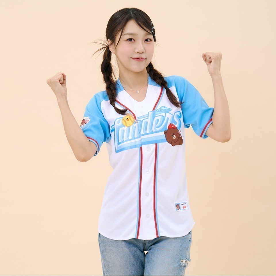 【代購】KBO SSG 登陸者 2024年 Linefriends 聯名球衣 天藍色款 韓國職棒-細節圖3