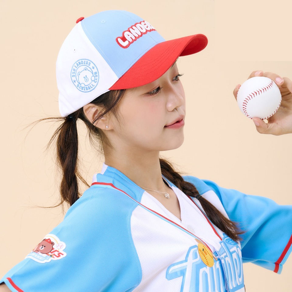 【代購】KBO SSG 登陸者 2024年 Linefriends 聯名球帽 天藍色款 韓國職棒-細節圖7