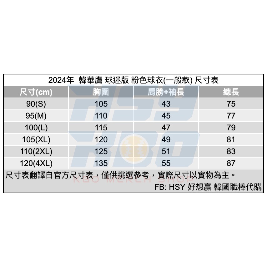 【代購】【7/23(二)收單】KBO 韓華鷹 球迷版球衣 粉色款(一般款)  韓國職棒-細節圖3