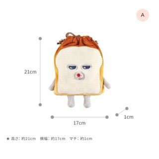 【現貨】日本🇯🇵麵包小偷  吐司款 正版 束口袋 收納袋 可愛束口袋 收納包 可愛小物-細節圖5