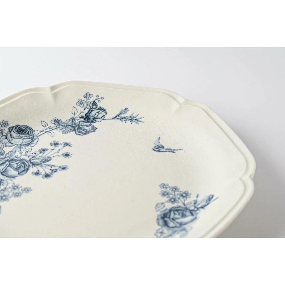 日本🇯🇵 復古玫瑰🌹美濃燒 法式餐盤 24cm 餐盤 義大利麵盤 沙拉盤-細節圖4