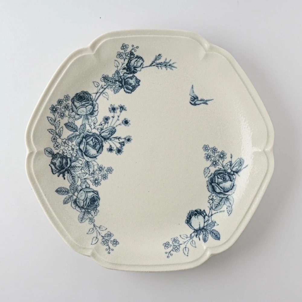 特價出清🇯🇵 復古玫瑰🌹美濃燒 法式餐盤 24cm 餐盤 義大利麵盤 沙拉盤-細節圖2