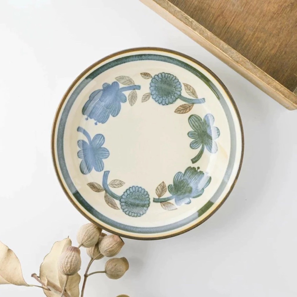 日本製🇯🇵 Marusan Kondo花朵餐盤 美濃燒 21.5公分 大餐盤 盤子🍽-細節圖2