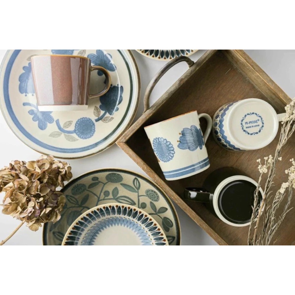 日本製🇯🇵 Marusan Kondo花朵餐盤 美濃燒 21.5公分 大餐盤 盤子🍽-細節圖4