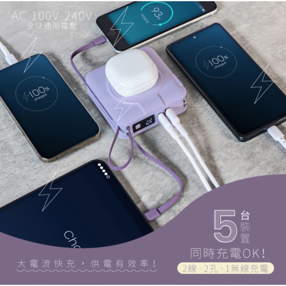 KINYO 7IN1 雙線夾心全能充-細節圖2