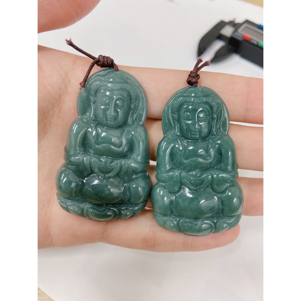 觀音馬祖 瓜料玉牌-細節圖2